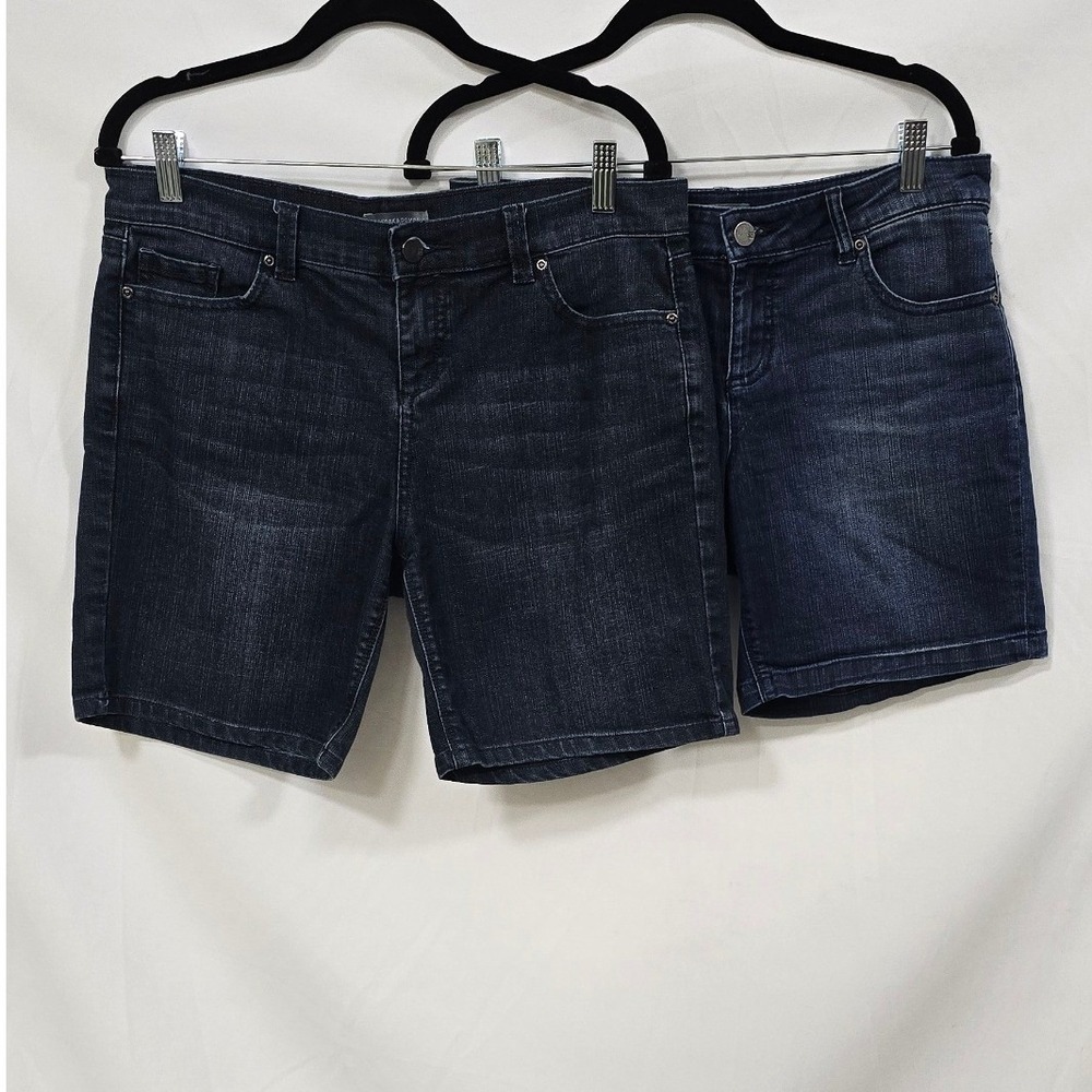 New York & Company women 6 Bermuda short‎ jeans blue set of 2